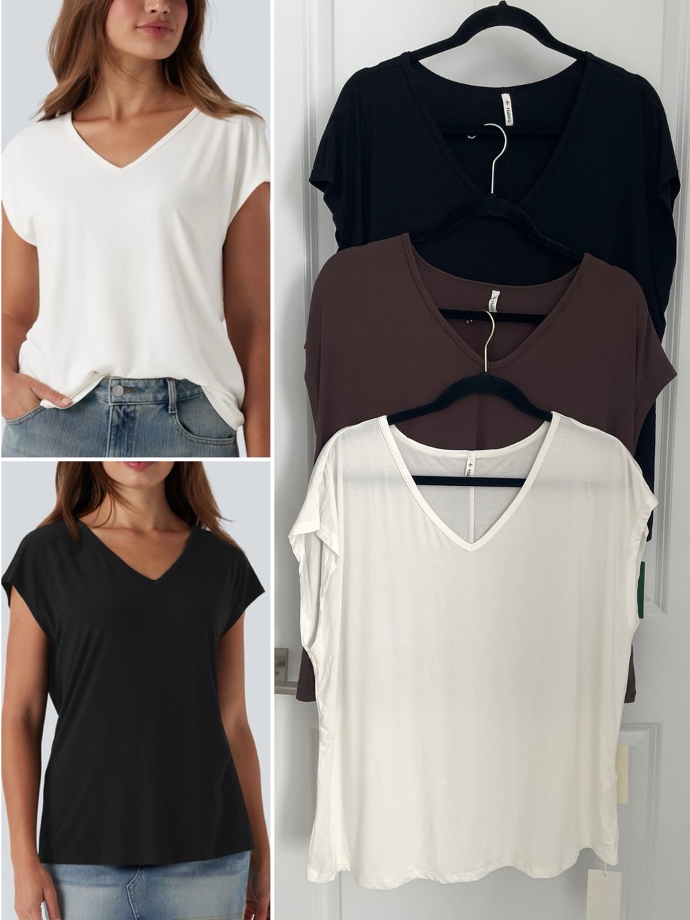 3 NEW Halara V Neck Short Sleeve Casual T-Shirt NWT Casual Minimalist